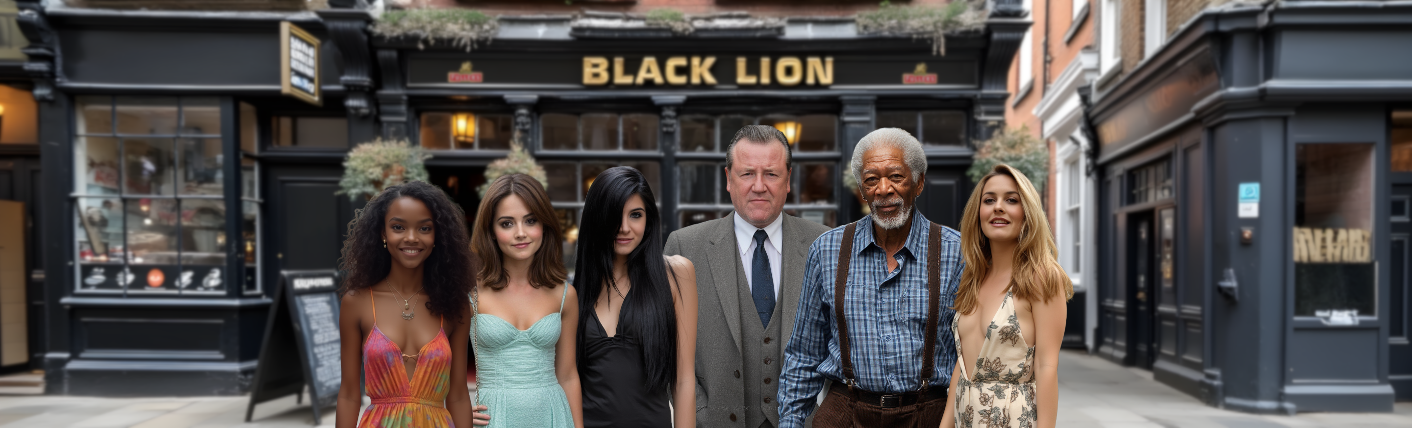 Black lion people banner 2880